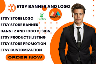design etsy store minimalist and attracting banner and logo