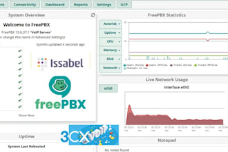 install, setup and troubleshoot 3cx, freepbx, issabel for you