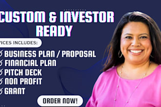 develop detailed business plan for startups, investor business plan, nonprofit
