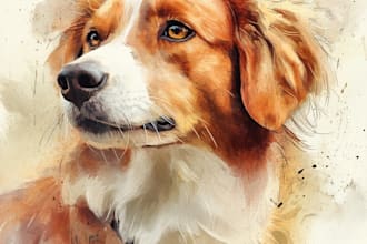 do  custom cartoon pet portraits of dogs cats or any pets