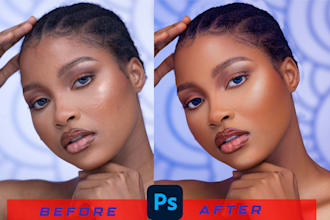 do high end skin retouching for your portraits, color grade photo