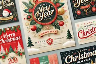 create christmas card, christmas illustration, christmas logo christmas banner