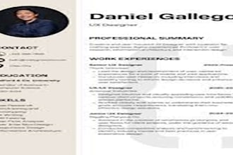 write and optimize professional resume, CV, linkedin and cover letter