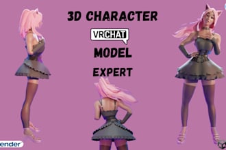 create and upload your custom vrchat avatar furry anime avatar, 3d model for vrc