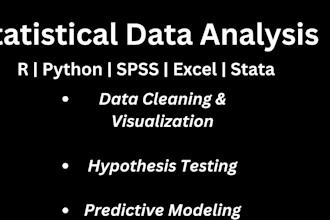 do statistical data analysis in r, python, spss, excel, stata,