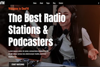 design radio station website, podcast website, radio website