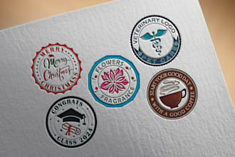 design a professional circle, stamp, badge colored logo