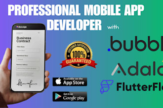 build or develop your bubble adalo flutterflow mobile and web application, IOS