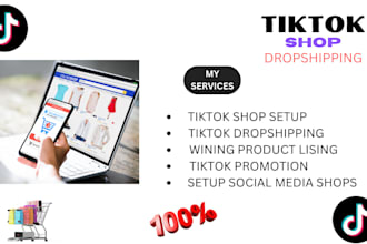 setup tiktok shop dropshipping product listing shop marketing