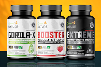 do product label design, supplement label and bottle label design