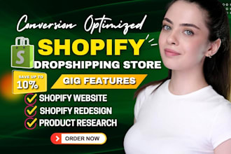 design shopify store, redesign shopify dropshipping store, build shopify website
