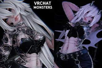 vrchat furry avatar vrc avatar anime vr character 3d model vtuber unity
