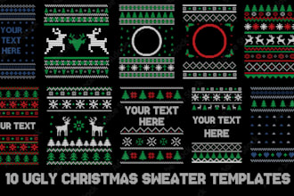 create custom ugly christmas sweater and t shirt designs for the holidays