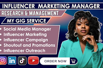 be your influencer manager for influencer marketing campaign research outreach
