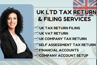 prepare uk company account tax filing, uk tax return, ltd, uk bank non resident