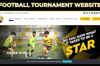build responsive tournament website gaming website esport website sport website