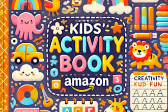 design kids activity book, handwriting workbook, coloring book for amazon kdp