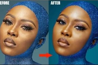 do photo touch up and high end photo retouching in photoshop