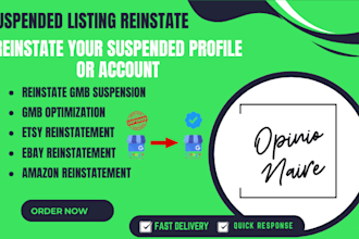 reinstate suspended gmb, etsy, ebay or amazon google my business listings