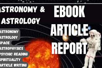 research, ghostwrite astronomy, astrophysics, space ebook article report writing