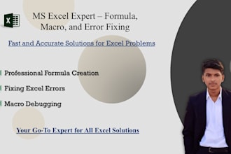 create and fix any formula and macros in excel