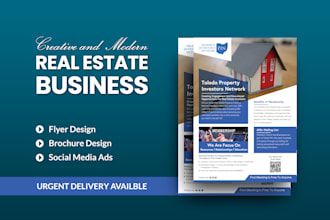 design professional real estate flyer, banner, and brochure