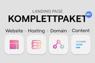 create a landing page with hosting, domain and ai content