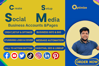 create and set up your social media accounts and setup facebook business page