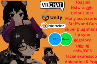 design 3d custom vrchat avatars vtuber models furry nsfw characters vrm rigging