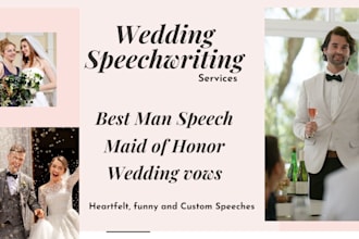 write best man, maid of honor, wedding speech and vows