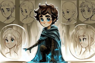 draw characters in cartoon or anime style
