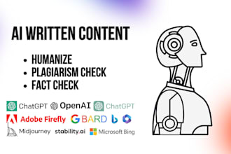 humanize, fact check, plagiarism check ai written content