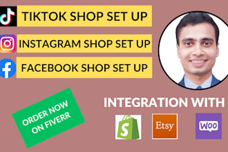 set up tiktok facebook instagram shop integrate with website