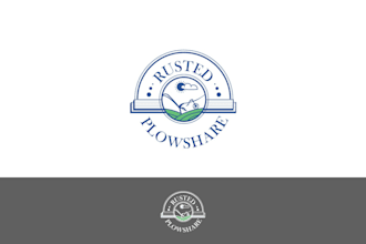 design a modern and unique rusted plowshare logo for your brand