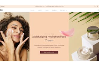 shopify beauty website, hair extension, cosmetic, makeup, spa, skincare website