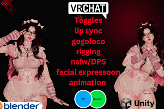 do 3d vrchat avatar vtuber realistic model furry nsfw vroid 3d character rigging