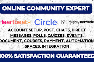 setup an interactive community with mighty networks, heartbeat and circle so