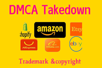 takedown copyright listing products to ebay,etsy,shopify,alibaba,walmart by dmca