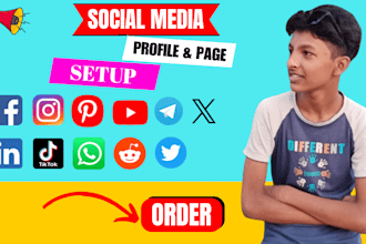 create, set up and optimize social media profiles and pages
