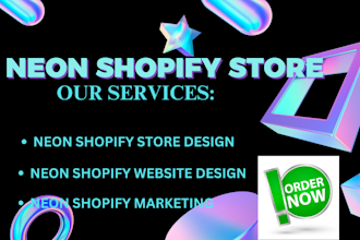 setup neon shopify store neon website design neon store neon light store neon