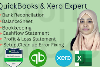 do bank reconciliation setup cleanup and bookkeeping in quickbooks and xero