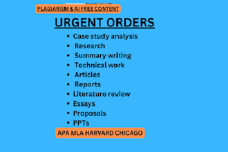 do urgent case study analysis, research and summary writing