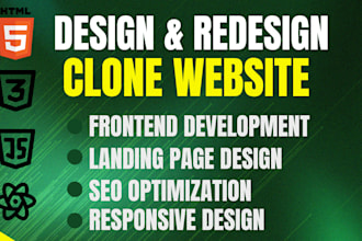 copy clone website or create landing page using HTML CSS js react js