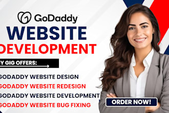 do godaddy website design, godaddy website redesign, develop godaddy website