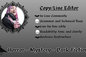 do a copy and line edit of your horror novel