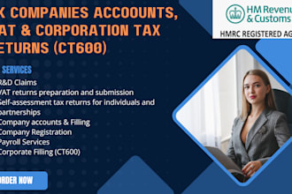 do UK company accounts vat and file corporation tax returns ct600