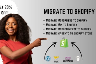 migrate wordpress wix woocommerce magento to shopify store
