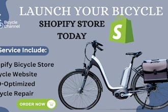 design a high converting shopify bicycle store for dropshipping and sales