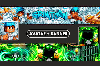 illustrate a blox fruit kit banner and avatar for you