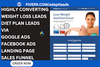 generate weight loss leads diet plan ads weight loss coaching landing page